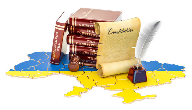 Constitution of Ukraine concept, 3D rendering