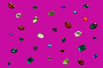 Colorful glamour shiny stones sparkling jewelry glitters gems frame background - 192758082