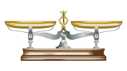 isolated illustration of vintage metal table scales