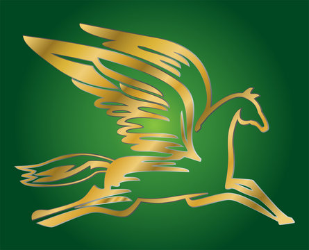 vector illustration of antique flying horse Pegasus