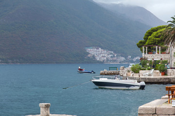  The village on the shore of the Bay of Kotor. Montenegro.