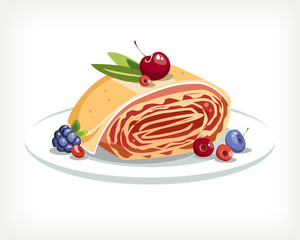 strudel bakery sweets with cherry and berries traditional austrian food