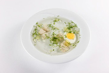 meat broth with egg