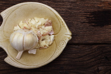 food , thai herbs and spices ,Thai spices ingredient for spicy food over wooden texture and background,