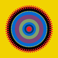 Abstract colorful concentric circles - vector digital geometric illustration. Attractive modern design for cover, project, poster or greeting card 