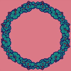 Fototapeta premium Floral Wreath For Wedding Invitations