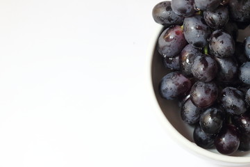 bunch of grapes on white background
