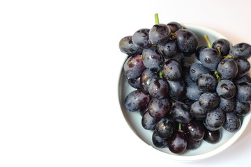bunch of grapes on white background
