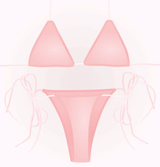 Pink swim suit. vector illustration