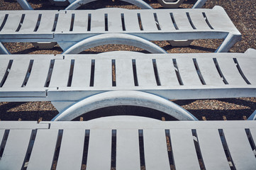 Plastic deck chair background