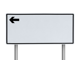 White blank traffic sign