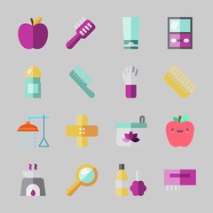 Icons about Beauty with band aid, gel, bathing, hand mirror, aromatherapy and cream