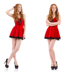 Naklejka premium Young woman in fashion concept