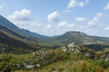 Fototapeta premium View of the valley in the mountains of Montenegro 