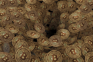 Background made of many cryptocurrency bitcoin - 3d rendering