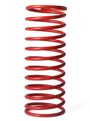 automotive suspension red springs on a white background