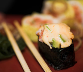 Lunch of assorted sushi 