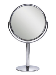 Round table mirror on a white background