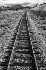 Fototapeta premium Train Tracks in black and White
