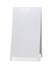 white advertising stand on white background