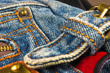 fittings on the jeans hand bag