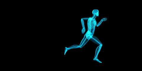 Fototapeta na wymiar Artistic 3D illustration of a jogger having pain in his joints