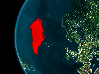 Night view of Greenland