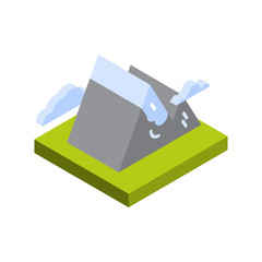 Mountain Icon Isometric Isolated Active Tourism And Travel Destination Concept Vector Illustration