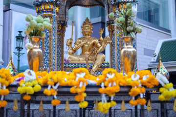 The Erawan Shrine in Bangkok. Thao Maha Phrom Shrine is a Hindu shrine in Bangkok