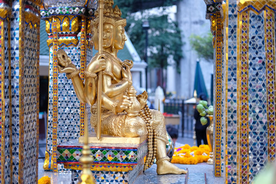 The Erawan Shrine in Bangkok. Thao Maha Phrom Shrine is a Hindu shrine in Bangkok