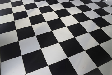 Black and white checkered floor