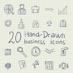 Business Drawing Icons Vector