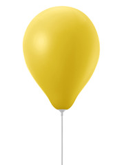 Yellow balloon on a on white background
