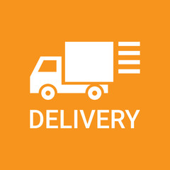 Fast Delivery Service Truck Silhouette Logo Template Icon Vector Illustration