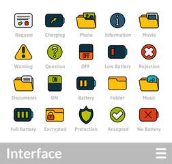 Outline icons thin flat design, modern line stroke style