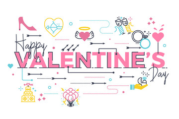 Happy Valentine's day lettering