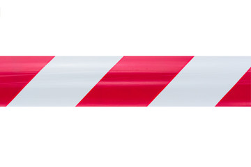 Fototapeta premium red and white stripes tape isolate on white background
