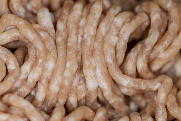 closeup of a minced pork and beef
