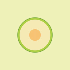 vector illustration half slice of melon fruits, melon icon, icon fruits, fruits illustration