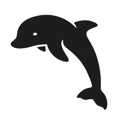 Dolphin. Vector silhouette on a white background.