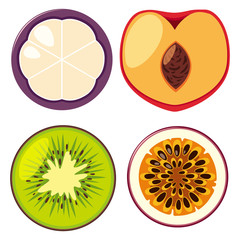 Four different types of fruits
