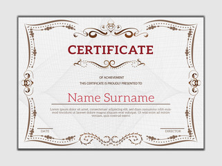 Vintage golden classic certificate ,Certificate of achievement template