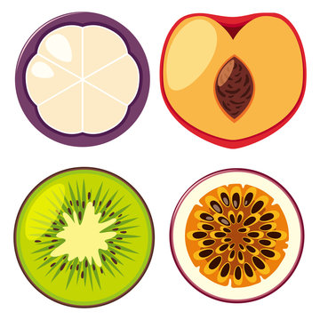 Four different types of fruits