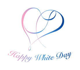 ホワイトデー　ハートリボン素材