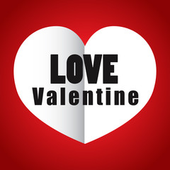 Valentine card template with white heart