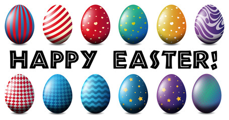 Easter poster design with colorful eggs