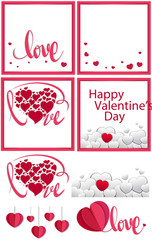Valentine card template in different designs