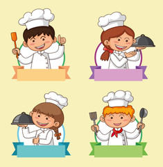 Banner template with restaurant chef