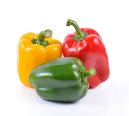 sweet peppers isolated on white background