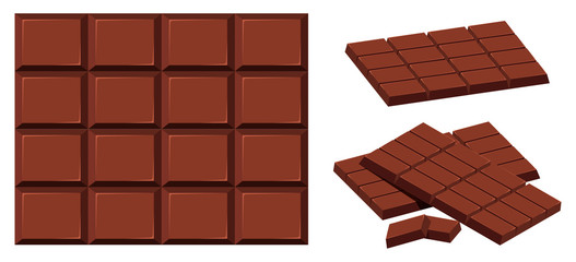 Chocolate bar on white background
